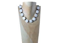 Handmade River Shell Necklace with Preciosa Crystals | 18