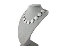 Handmade River Shell Necklace with Preciosa Crystals | 18