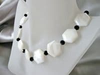 Handmade River Shell Necklace with Preciosa Crystals | 18