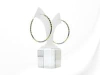Lemon Yellow, Pastel Grey & Silver Seed Beads Boho Hoop Earrings | Miyuki Delica Handmade Earrings | Silver Sensations