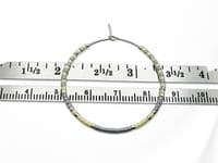 Lemon Yellow, Pastel Grey & Silver Seed Beads Boho Hoop Earrings | Miyuki Delica Handmade Earrings | Silver Sensations