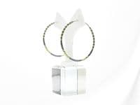 Lemon Yellow, Pastel Grey & Silver Seed Beads Boho Hoop Earrings | Miyuki Delica Handmade Earrings | Silver Sensations