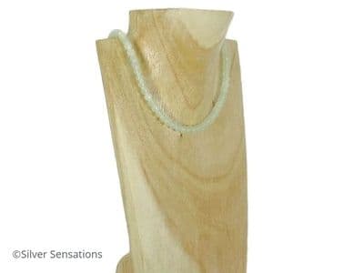 Light Green New Jade Small Disc Beads Sterling Silver Necklace