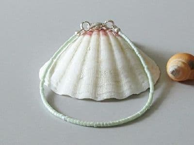 Light Mint Green Seed Bead Stacking Friendship Bracelet