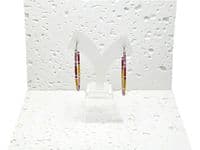 Minimalist Hoop Earrings - Purple, Red, Yellow, Pink & Silver Seed Beads | Miyuki Delica Handmade Earrings | Silver Sensations