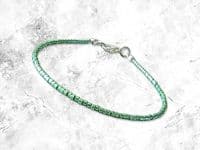 Modern Green Seed Beads Minimalist Boho Bracelet | Silver Sensations
