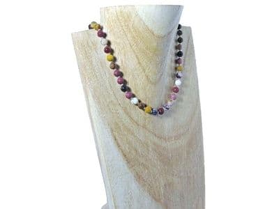 Multi Colour Mookaite Jasper Necklace With Sterling Silver