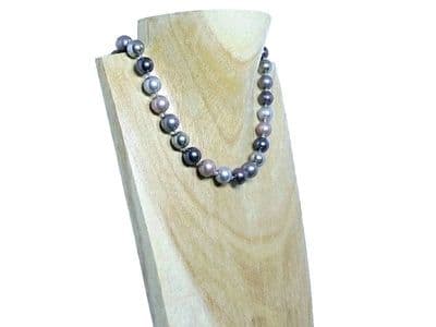 Multi Colour Shell Pearls & Sterling Silver Necklace