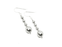 Pale Grey Austrian Pearls & Sterling Silver Wedding Earrings | Silver Sensations