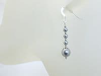 Pale Grey Austrian Pearls & Sterling Silver Wedding Earrings | Silver Sensations