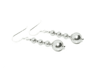 Pale Grey Austrian Pearls & Sterling Silver Wedding Earrings | Silver Sensations