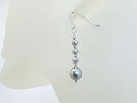 Pale Grey Austrian Pearls & Sterling Silver Wedding Earrings | Silver Sensations