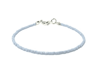 Pastel Baby Blue Seed Bead Boho Friendship Bracelet