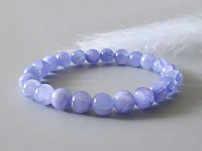 Pastel Lavender Purple Jade Beaded Fashion Bracelet