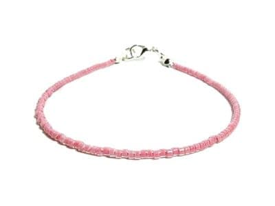 Pastel Pink Seed Bead Friendship Bracelet