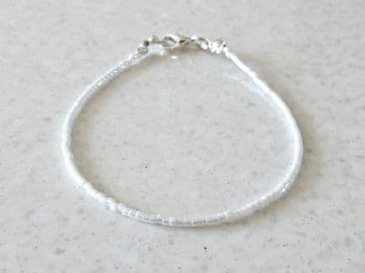 Pearly White Seed Bead Boho Friendship Bracelet