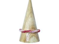 Pink, Gold & Red Long Stripe Kumihimo Seed Bead Bracelet | Silver Sensations