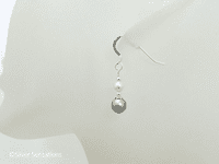 Premium Platinum & Ivory Cream Pearls & Sterling Silver Short Drop Earrings | Silver Sensations