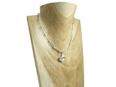 Rainbow Swarovski Heart, Crystals & Sterling Silver Tubes Wedding Necklace