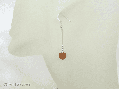 Red Aventurine & Sterling Silver Beaded Earrings