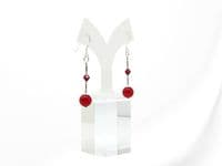 Red Jade Sterling Silver Earrings With Premium Crystals | Silver Sensations