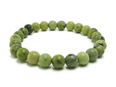 Shades of Green Chrysotine Jasper Beaded Stretch Bracelet