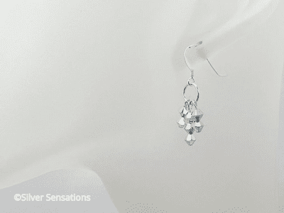 Silver Crystals & Sterling Silver Ring Earrings