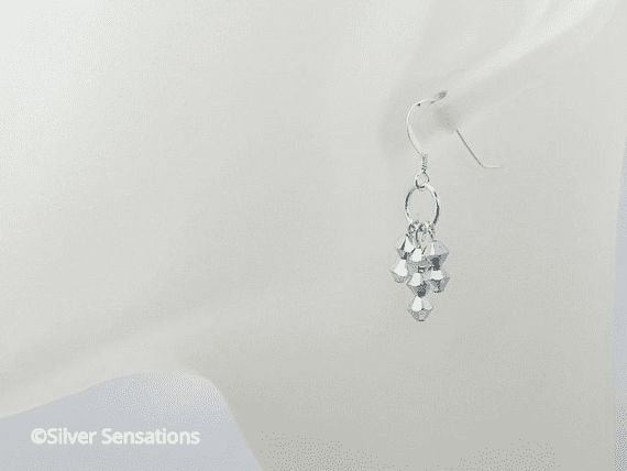 Silver Austrian Made Crystals & Sterling Silver Ring Earrings | Silver Sensations