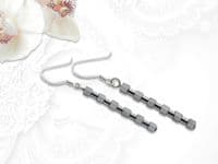 Silver Hematite Cubes & Sterling Silver Minimalist Earrings | Silver Sensations
