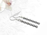 Silver Hematite Cubes & Sterling Silver Minimalist Earrings | Silver Sensations
