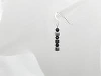 Silver Plated Hematite Cube Beads, Crystals & Sterling Silver Earrings | Silver Sensations