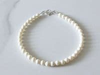 Slim Cream Pearls Bracelet  - Bridesmaids Gift | Handmade Jewellery  | Silver Sensations  |  Swarovski Pearls