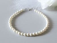 Slim Cream Pearls Bracelet  - Bridesmaids Gift | Handmade Jewellery  | Silver Sensations  |  Swarovski Pearls