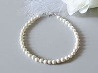 Slim Cream Pearls Bracelet  - Bridesmaids Gift | Handmade Jewellery  | Silver Sensations  |  Swarovski Pearls