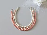 Slim Cream Pearls Bracelet  - Bridesmaids Gift | Handmade Jewellery  | Silver Sensations  |  Swarovski Pearls