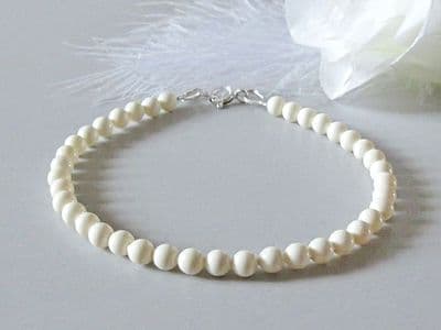 Slim Cream Pearls Bracelet - Bridesmaids Gift