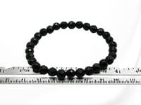 Slim Faceted Black Onyx Bead Bracelet – 6mm Beads - Silver Sensations