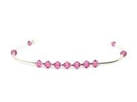 Slim  Sterling Silver Bangle Bracelet With Rose Pink Austrian Crystals | Silver Sensations
