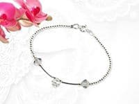 Slim Sterling Silver Bracelet With Sparkly Rainbow Crystals | Silver Sensations