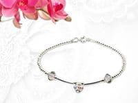 Slim Sterling Silver Bracelet With Sparkly Rainbow Crystals | Silver Sensations