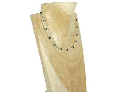 Sparkly Emerald Green Austrian Made Crystals & Sterling Silver Tubes Necklace
