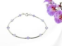 Violet Purple & Opal Crystal Sterling Silver Bracelet | Handmade Gift