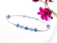 Sterling Silver Bracelet With Dark & Light Sapphire Crystals | Silver Sensations