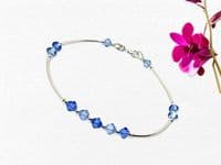 Sterling Silver Bracelet With Dark & Light Sapphire Crystals | Silver Sensations