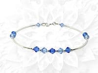 Sterling Silver Bracelet With Dark & Light Sapphire Crystals | Silver Sensations