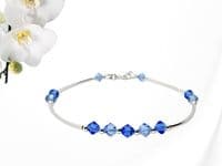 Sterling Silver Bracelet With Dark & Light Sapphire Crystals | Silver Sensations