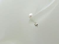 Sterling Silver Handmade Stud Earrings With White Austrian Made Pearls | Silver Sensations