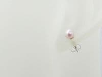 Sterling Silver Stud Earrings & Pastel Pink Swarovski Pearls | Silver Sensations