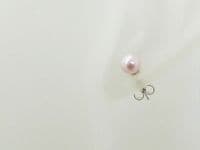 Sterling Silver Stud Earrings & Pastel Pink Swarovski Pearls | Silver Sensations