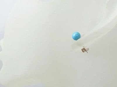 Sterling Silver Stud Earrings & Turquoise Pearls